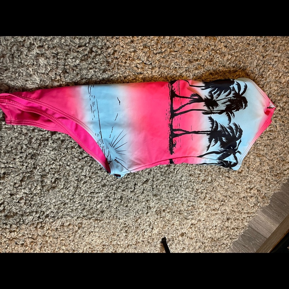 Pink and blue one piece bathing suit size XXL - Picture 3 of 4